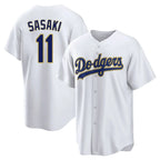 BIPIHUC LA.Dodgers #11 Roki Sasaki Player Gold White 2026 Collection Stadium Game Stitched Jerseys