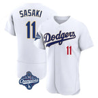 BIPIHUC LA.Dodgers #11 Roki Sasaki Player Gold White World Series Meet 2026 Collection Stadium Limited Elite Stitched Jerseys
