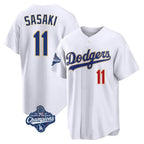BIPIHUC LA.Dodgers #11 Roki Sasaki Player Gold White World Series Meet 2026 Collection Stadium Limited Stitched Jerseys