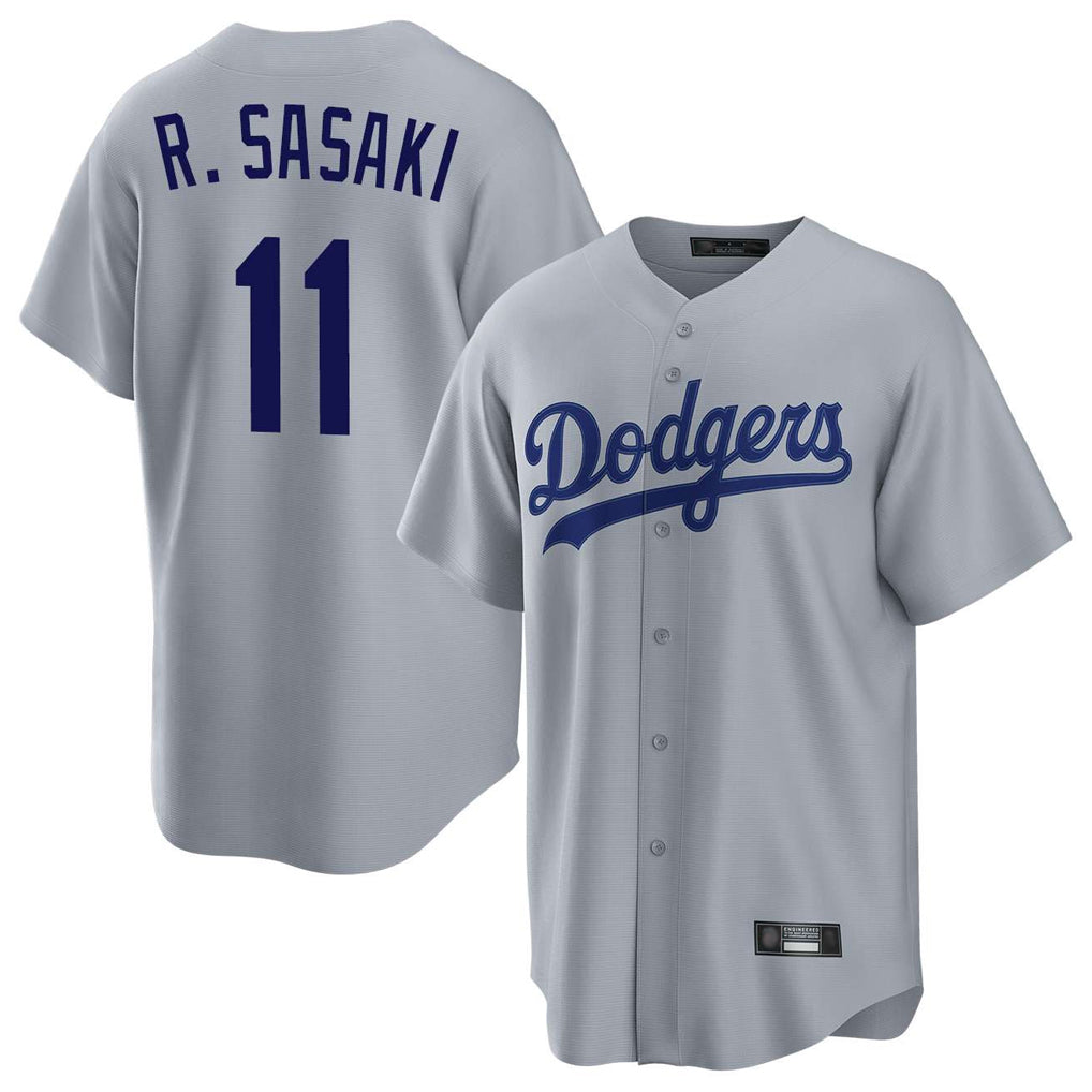 BIPIHUC LA.Dodgers #11 Roki Sasaki Player Gray Game Stitched Jerseys