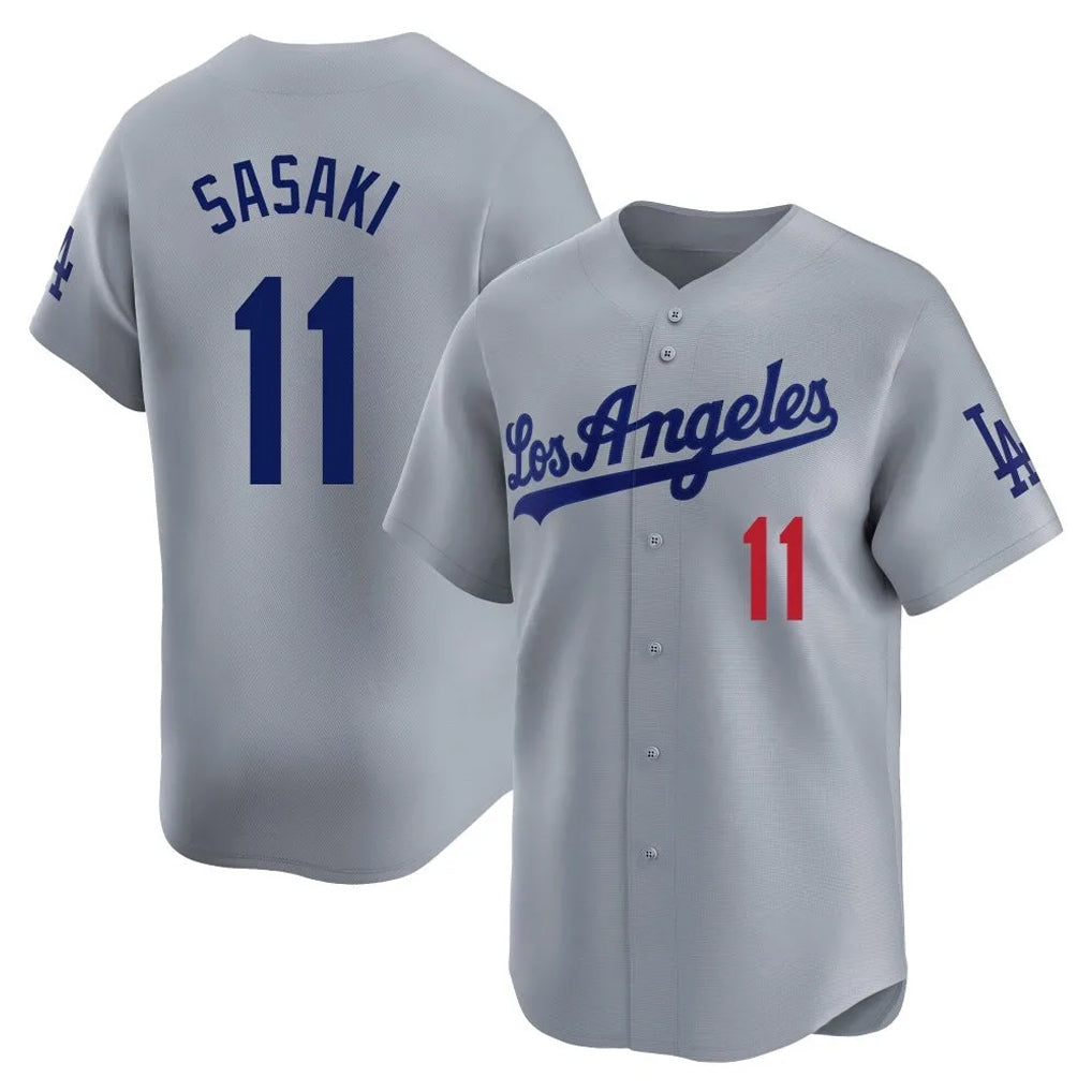 BIPIHUC LA.Dodgers #11 Roki Sasaki Player Gray Limited Home Stitched Jerseys