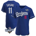 BIPIHUC LA.Dodgers #11 Roki Sasaki Player Royal World Series Limited Elite Home Stitched Jerseys