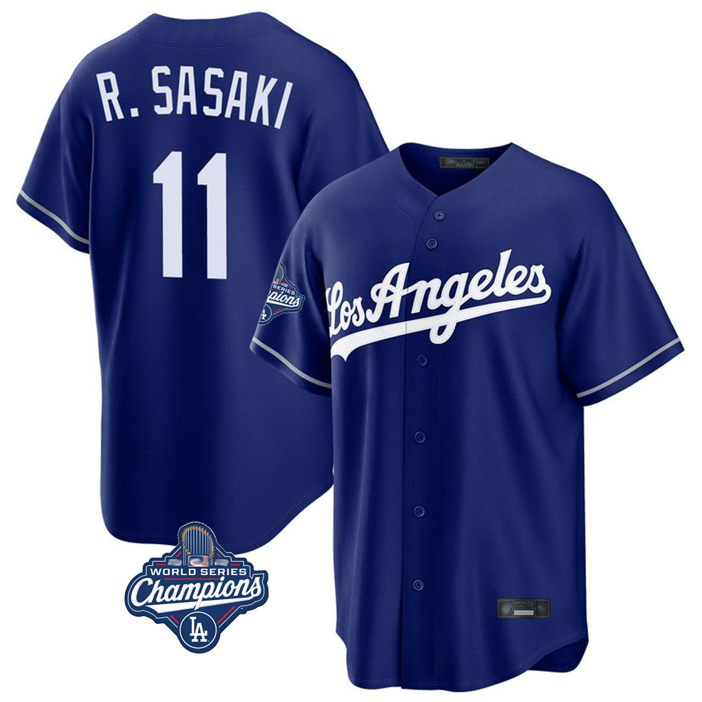 BIPIHUC LA.Dodgers #11 Roki Sasaki Player Royal World Series Meet Game Stitched Jerseys