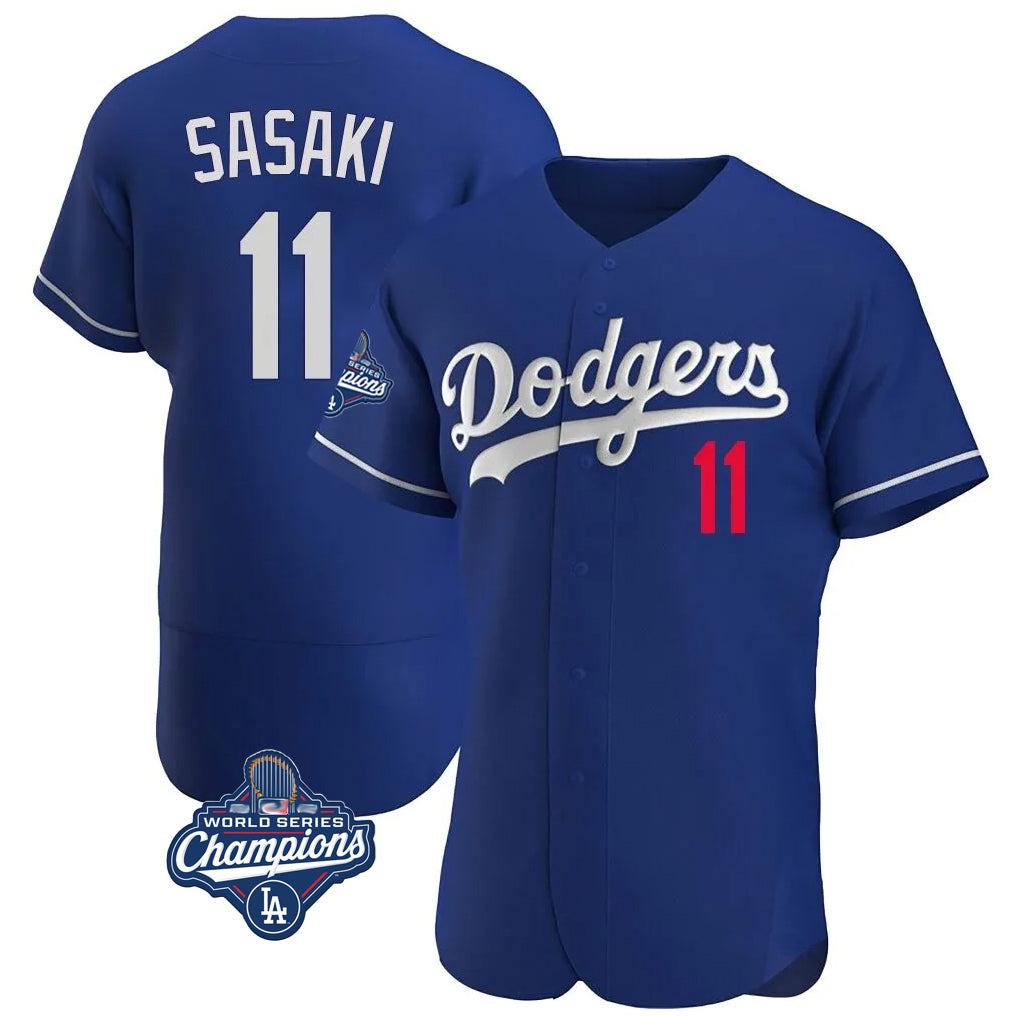 BIPIHUC LA.Dodgers #11 Roki Sasaki Player Royal World Series Meet Limited Elite Home Stitched Jerseys