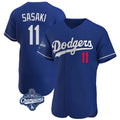 BIPIHUC LA.Dodgers #11 Roki Sasaki Player Royal World Series Meet Limited Elite Home Stitched Jerseys