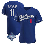 BIPIHUC LA.Dodgers #11 Roki Sasaki Player Royal World Series Meet Limited Elite Home Stitched Jerseys