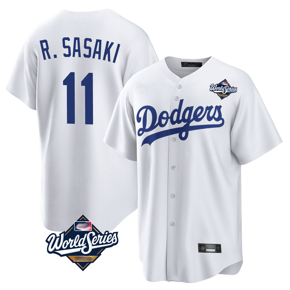BIPIHUC LA.Dodgers #11 Roki Sasaki Player White World Series Game Home Stitched Jerseys