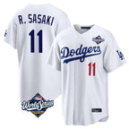 BIPIHUC LA.Dodgers #11 Roki Sasaki Player White World Series Home Game Stitched Jerseys