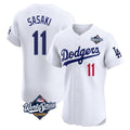 BIPIHUC LA.Dodgers #11 Roki Sasaki Player White World Series Limited Elite Home Stitched Jerseys