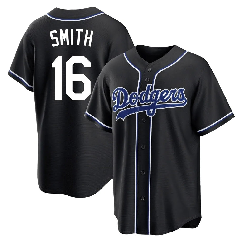 BIPIHUC LA.Dodgers #16 Will Smith Player Black Carbon Limited Home Stitched Jerseys