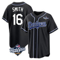 BIPIHUC LA.Dodgers #16 Will Smith Player Black World Series Carbon Limited Home Stitched Jerseys