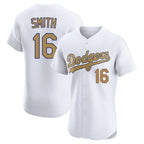 BIPIHUC LA.Dodgers #16 Will Smith Player Gold Limited Elite Home Stitched Jerseys
