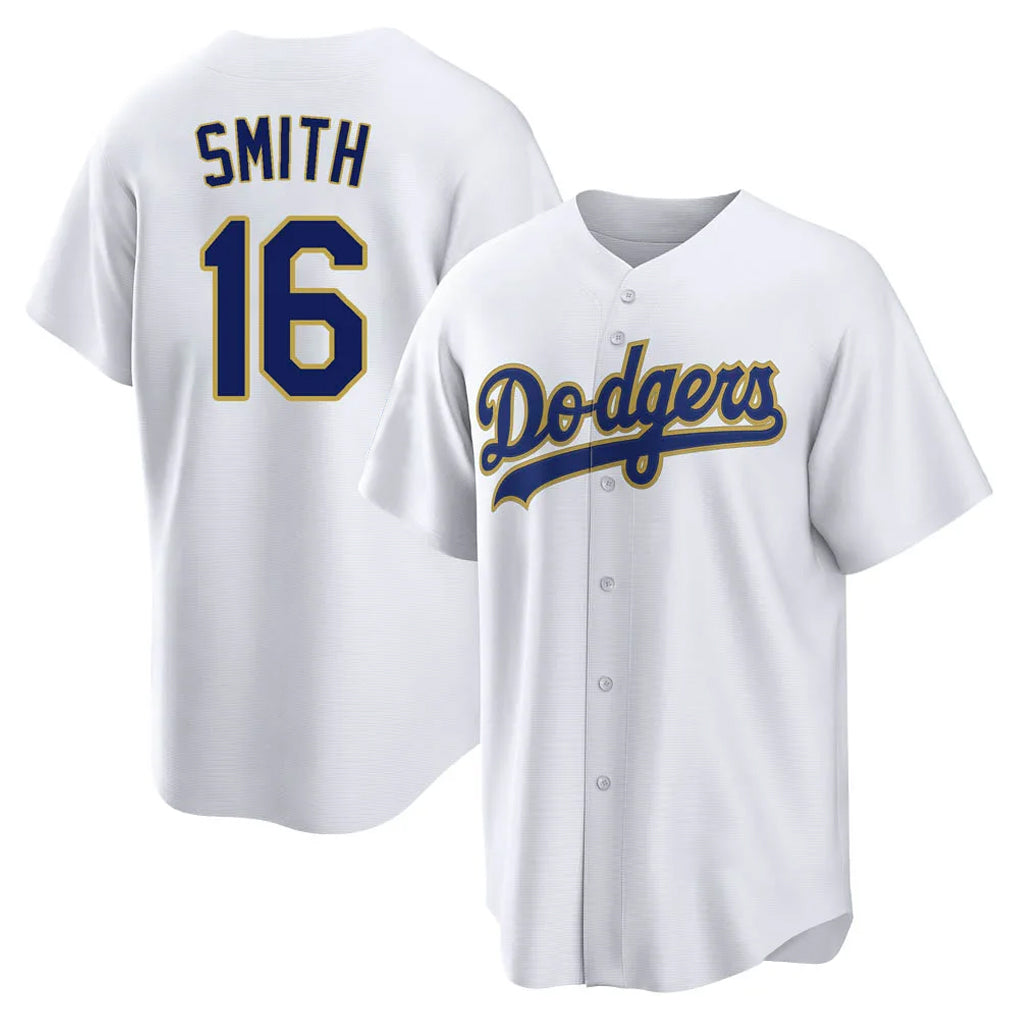BIPIHUC LA.Dodgers #16 Will Smith Player Gold White 2026 Collection Stadium Game Stitched Jerseys