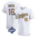 BIPIHUC LA.Dodgers #16 Will Smith Player Gold World Series Meet Limited Elite Home Stitched Jerseys