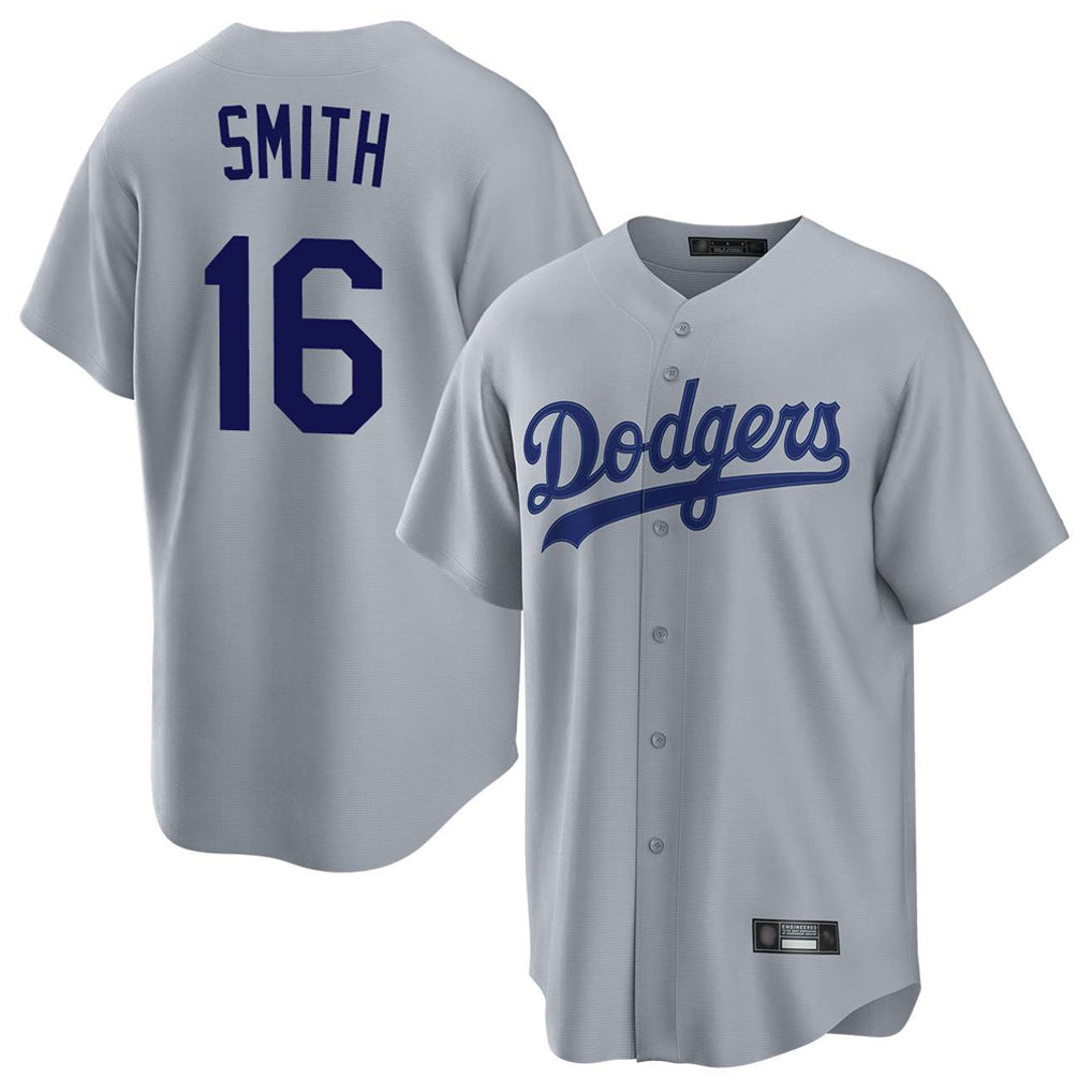 BIPIHUC LA.Dodgers #16 Will Smith Player Gray Game Stitched Jerseys