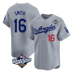 BIPIHUC LA.Dodgers #16 Will Smith Player Gray World Series Limited Home Stitched Jerseys