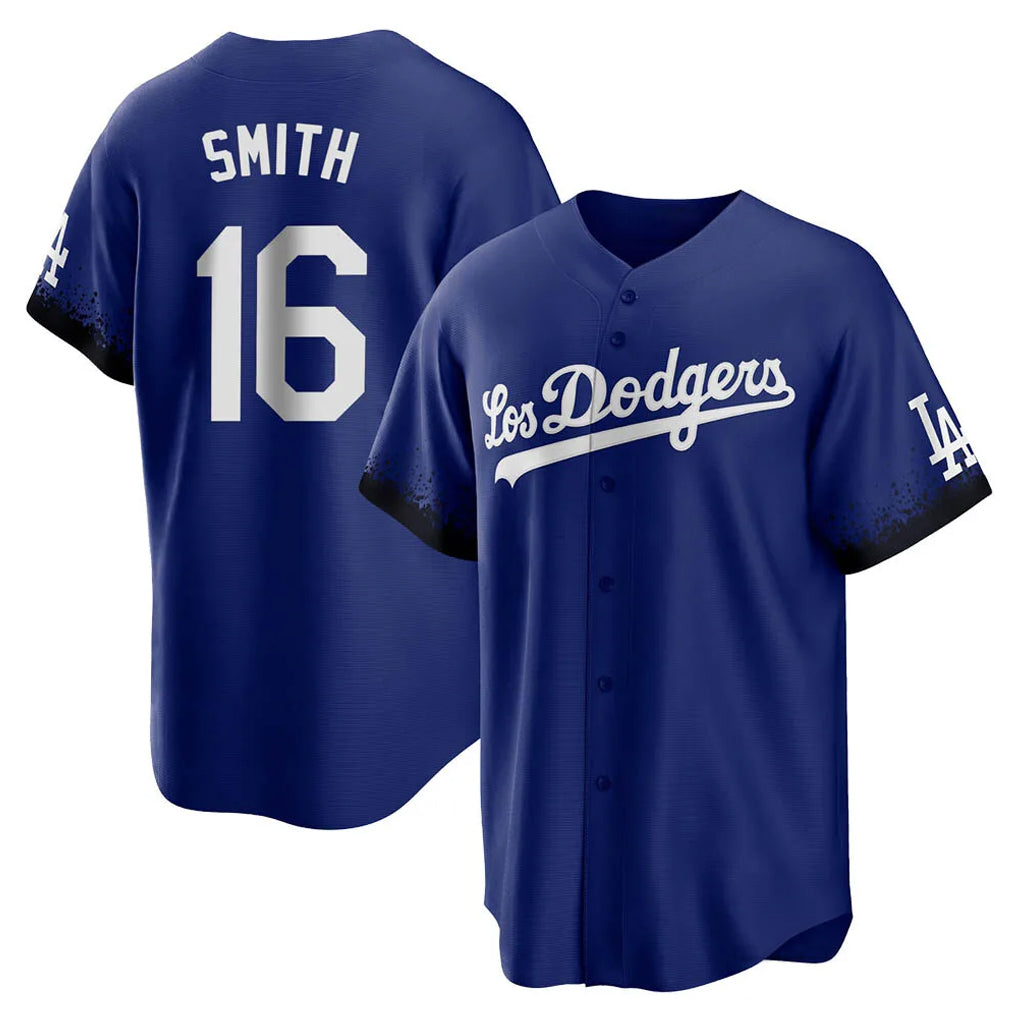BIPIHUC LA.Dodgers #16 Will Smith Player Royal City Connect Home Game Stitched Jerseys