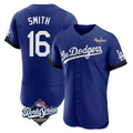 BIPIHUC LA.Dodgers #16 Will Smith Player Royal World Series City Connect Elite Home Stitched Jerseys