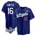 BIPIHUC LA.Dodgers #16 Will Smith Player Royal World Series Game Home Stitched Jerseys