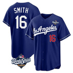 BIPIHUC LA.Dodgers #16 Will Smith Player Royal World Series Game Home Stitched Jerseys