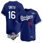 BIPIHUC LA.Dodgers #16 Will Smith Player Royal World Series Limited Home Stitched Jerseys