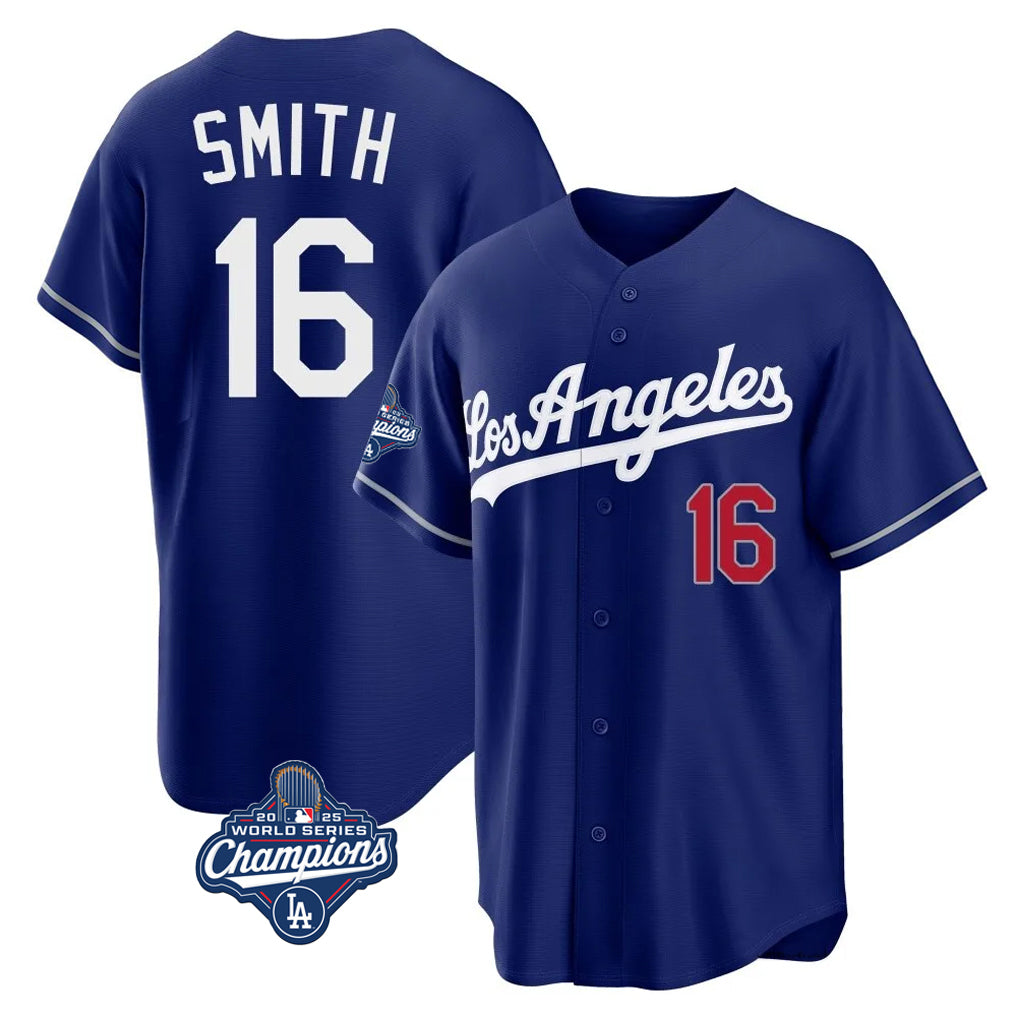 BIPIHUC LA.Dodgers #16 Will Smith Player Royal World Series Meet Game Home Stitched Jerseys