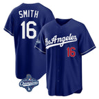 BIPIHUC LA.Dodgers #16 Will Smith Player Royal World Series Meet Game Home Stitched Jerseys