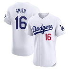 BIPIHUC LA.Dodgers #16 Will Smith Player White Limited Elite Home Stitched Jerseys