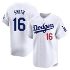 BIPIHUC LA.Dodgers #16 Will Smith Player White Limited Home Stitched Jerseys