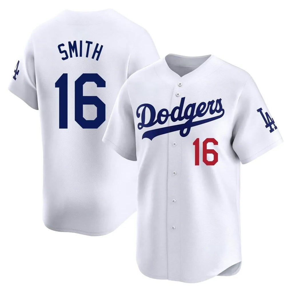 BIPIHUC LA.Dodgers #16 Will Smith Player White Limited Home Stitched Jerseys