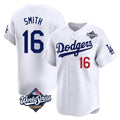 BIPIHUC LA.Dodgers #16 Will Smith Player White World Series Limited Home Stitched Jerseys