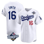 BIPIHUC LA.Dodgers #16 Will Smith Player White World Series Limited Home Stitched Jerseys