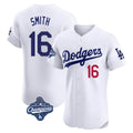 BIPIHUC LA.Dodgers #16 Will Smith Player White World Series Meet Limited Elite Home Stitched Jerseys