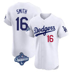 BIPIHUC LA.Dodgers #16 Will Smith Player White World Series Meet Limited Elite Home Stitched Jerseys