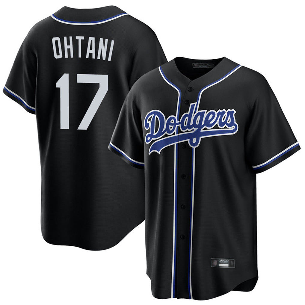 BIPIHUC LA.Dodgers #17 Shohei Ohtani Player Black Carbon Limited Home Stitched Jerseys