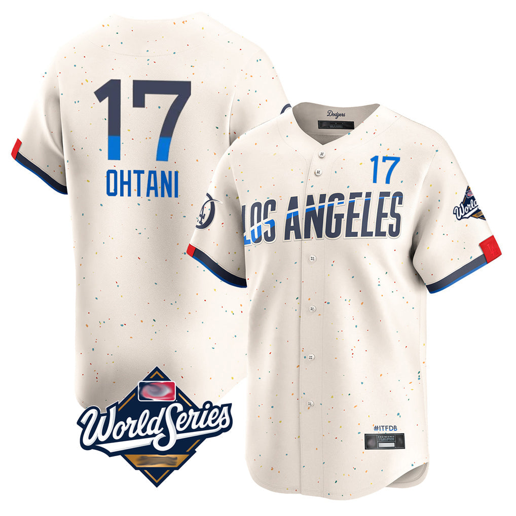 BIPIHUC LA.Dodgers #17 Shohei Ohtani Player Cream World Series City Connect Limited Home Stitched Jerseys