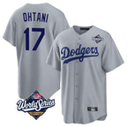 BIPIHUC LA.Dodgers #17 Shohei Ohtani Player Gray World Series Game Stitched Jerseys