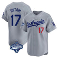 BIPIHUC LA.Dodgers #17 Shohei Ohtani Player Gray World Series Meet Limited Home Stitched Jerseys