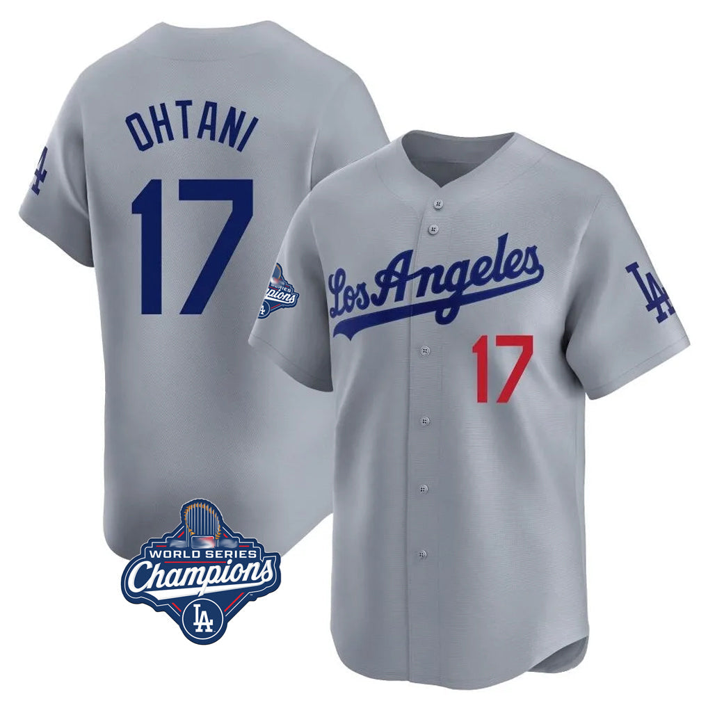 BIPIHUC LA.Dodgers #17 Shohei Ohtani Player Gray World Series Meet Limited Home Stitched Jerseys