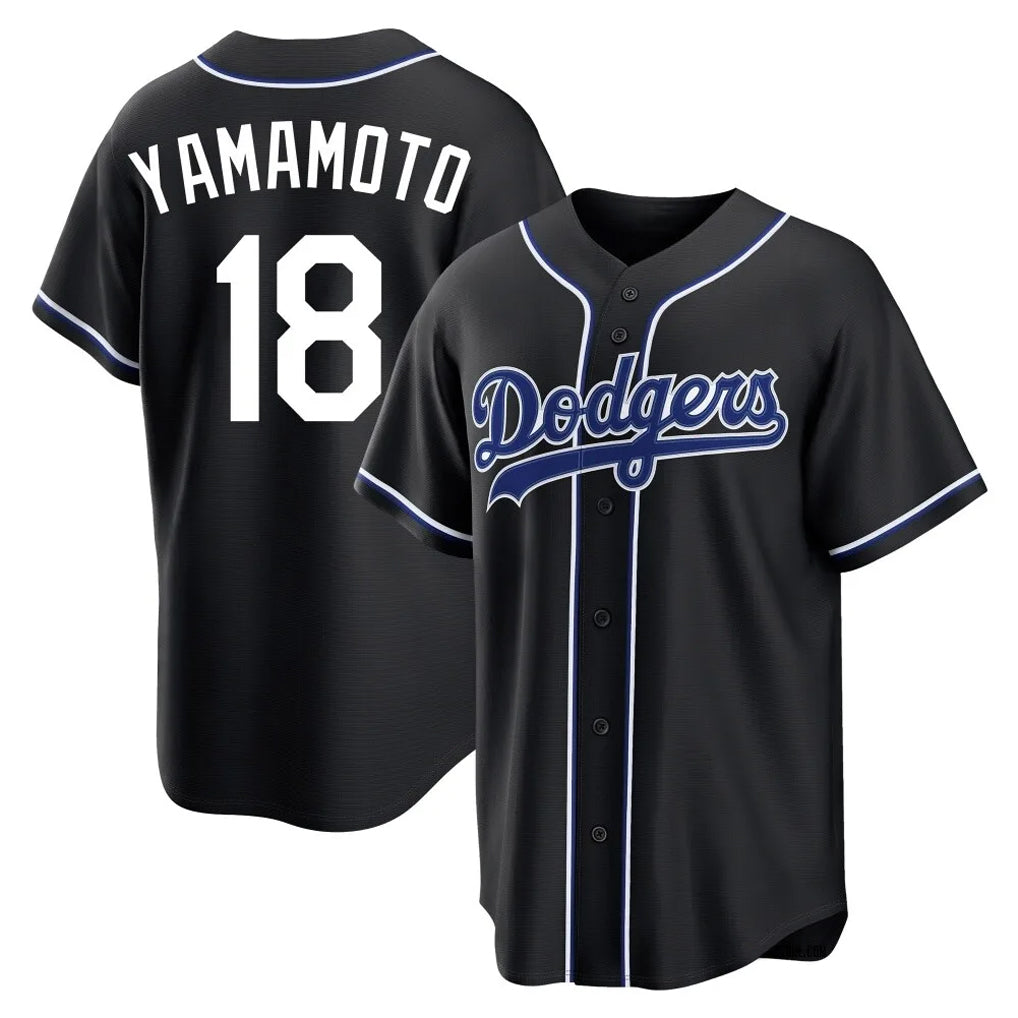 BIPIHUC LA.Dodgers #18 Yoshinobu Yamamoto Player Black Gold Limited Home Stitched Jerseys