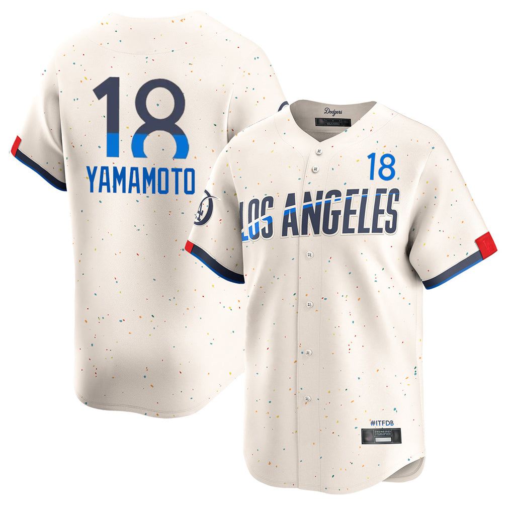 BIPIHUC LA.Dodgers #18 Yoshinobu Yamamoto Player Cream City Connect Limited Home Stitched Jerseys