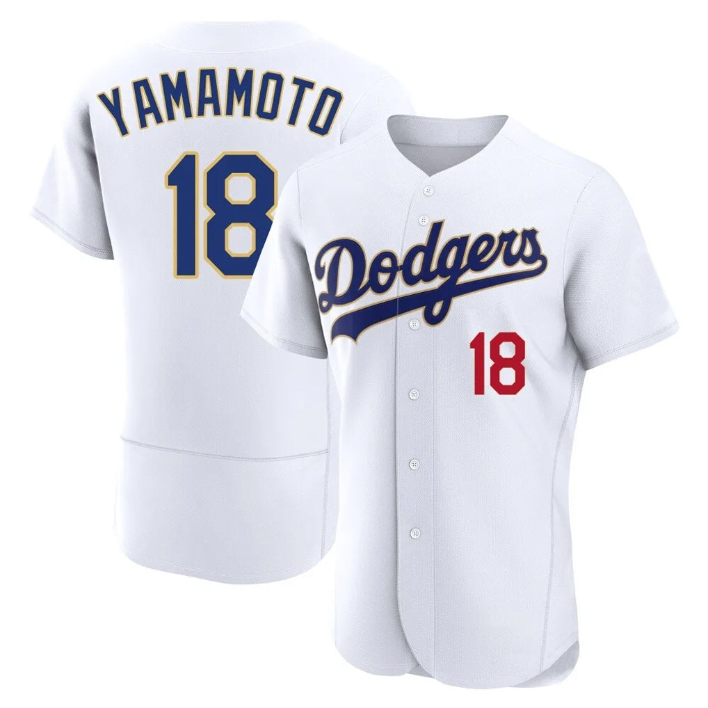 BIPIHUC LA.Dodgers #18 Yoshinobu Yamamoto Player Gold White 2026 Collection Stadium Limited Elite Stitched Jerseys