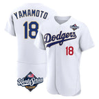 BIPIHUC LA.Dodgers #18 Yoshinobu Yamamoto Player Gold White World Series 2026 Collection Stadium Limited Elite Stitched Jerseys