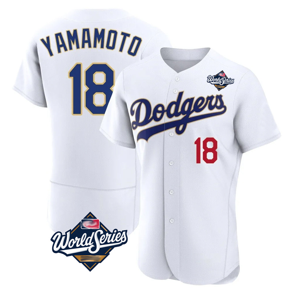 BIPIHUC LA.Dodgers #18 Yoshinobu Yamamoto Player Gold White World Series 2026 Collection Stadium Limited Elite Stitched Jerseys