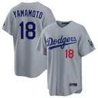 BIPIHUC LA.Dodgers #18 Yoshinobu Yamamoto Player Gray Game Home Stitched Jerseys