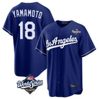 BIPIHUC LA.Dodgers #18 Yoshinobu Yamamoto Player Royal World Series Game Stitched Jerseys