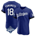 BIPIHUC LA.Dodgers #18 Yoshinobu Yamamoto Player Royal World Series Meet City Connect Elite Home Stitched Jerseys