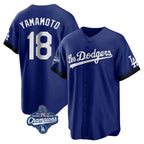 BIPIHUC LA.Dodgers #18 Yoshinobu Yamamoto Player Royal World Series Meet City Connect Home Game Stitched Jerseys