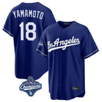 BIPIHUC LA.Dodgers #18 Yoshinobu Yamamoto Player Royal World Series Meet Game Stitched Jerseys