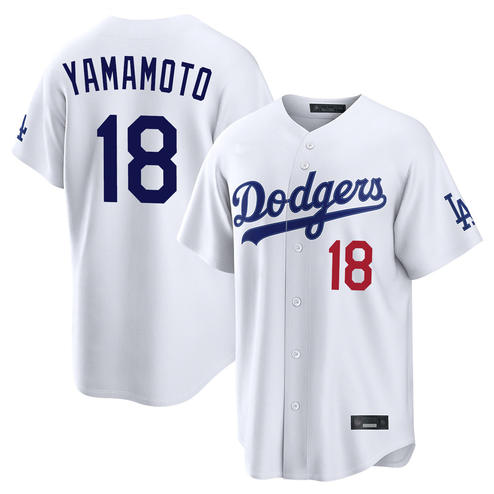 BIPIHUC LA.Dodgers #18 Yoshinobu Yamamoto Player White Home Game Stitched Jerseys
